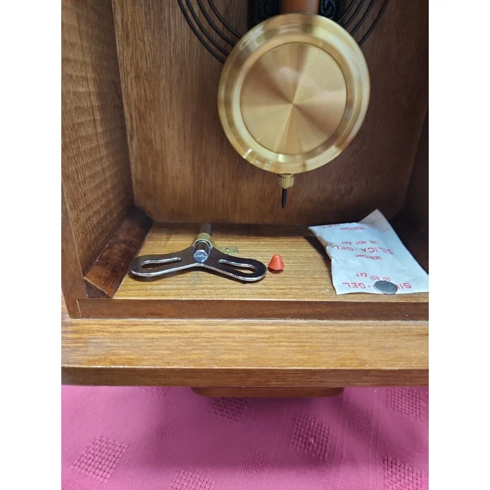 Vintage Powell 35 Day Key Wind Parlor Clock Tested Working 1980s In Original Box